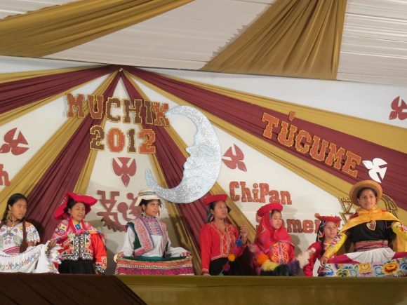 there was also a clothing part of the competition. the girls were garments from different regions throughout peru. 